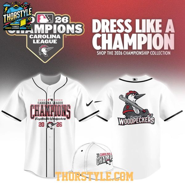 Fayetteville Woodpeckers 2026 Carolina League Champions Baseball Jersey White