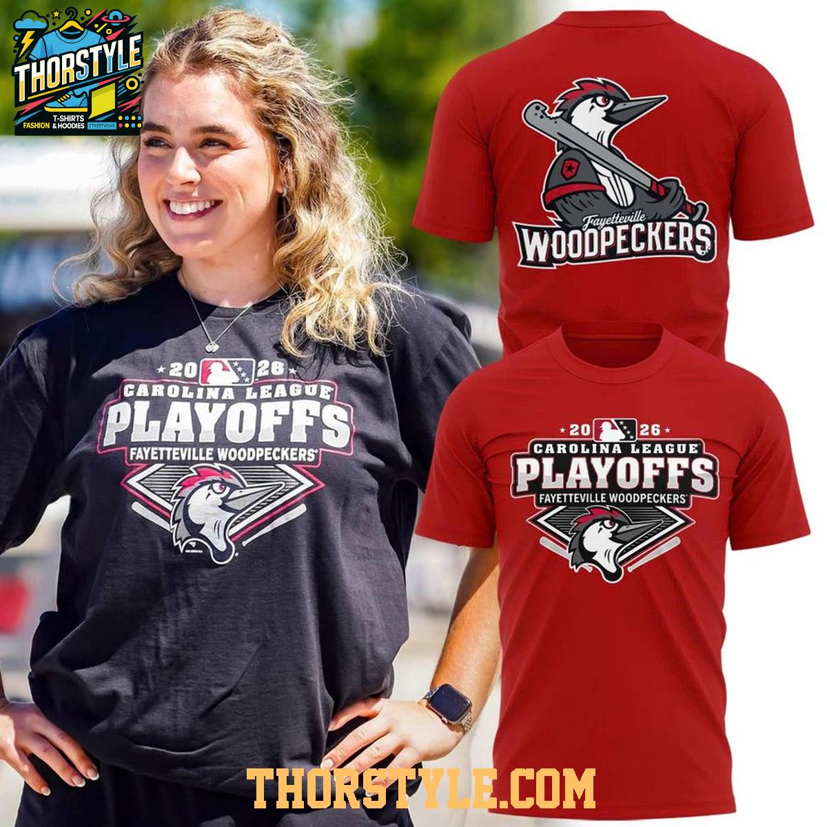Fayetteville Woodpeckers Carolina League Baseball 2026 Playoffs Hoodie Shirts Fayetteville Woodpeckers Carolina League Baseball 2026 Playoffs Hoodie Shirts