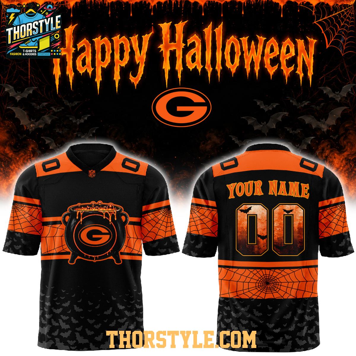 Green Bay Packers Halloween Day 2026 Spooky Game Personalized Football Jersey Green Bay Packers Halloween Day 2026 Spooky Game Personalized Football Jersey
