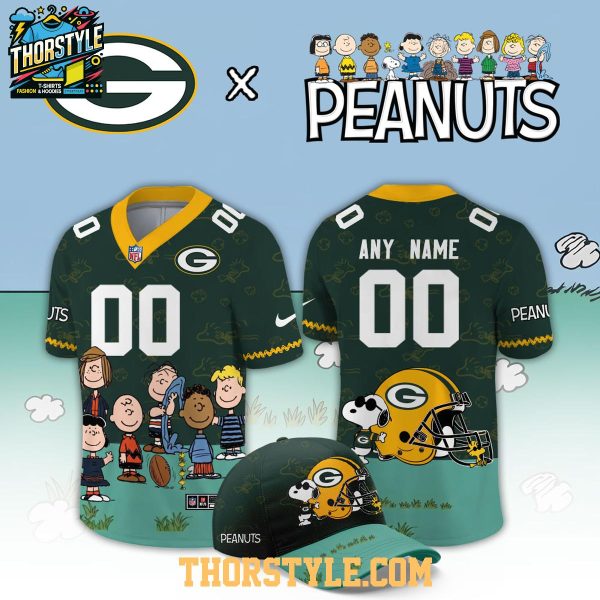 Green Bay Packers Peanuts 2026 X-mas Snoopy Night Custom Football Jersey