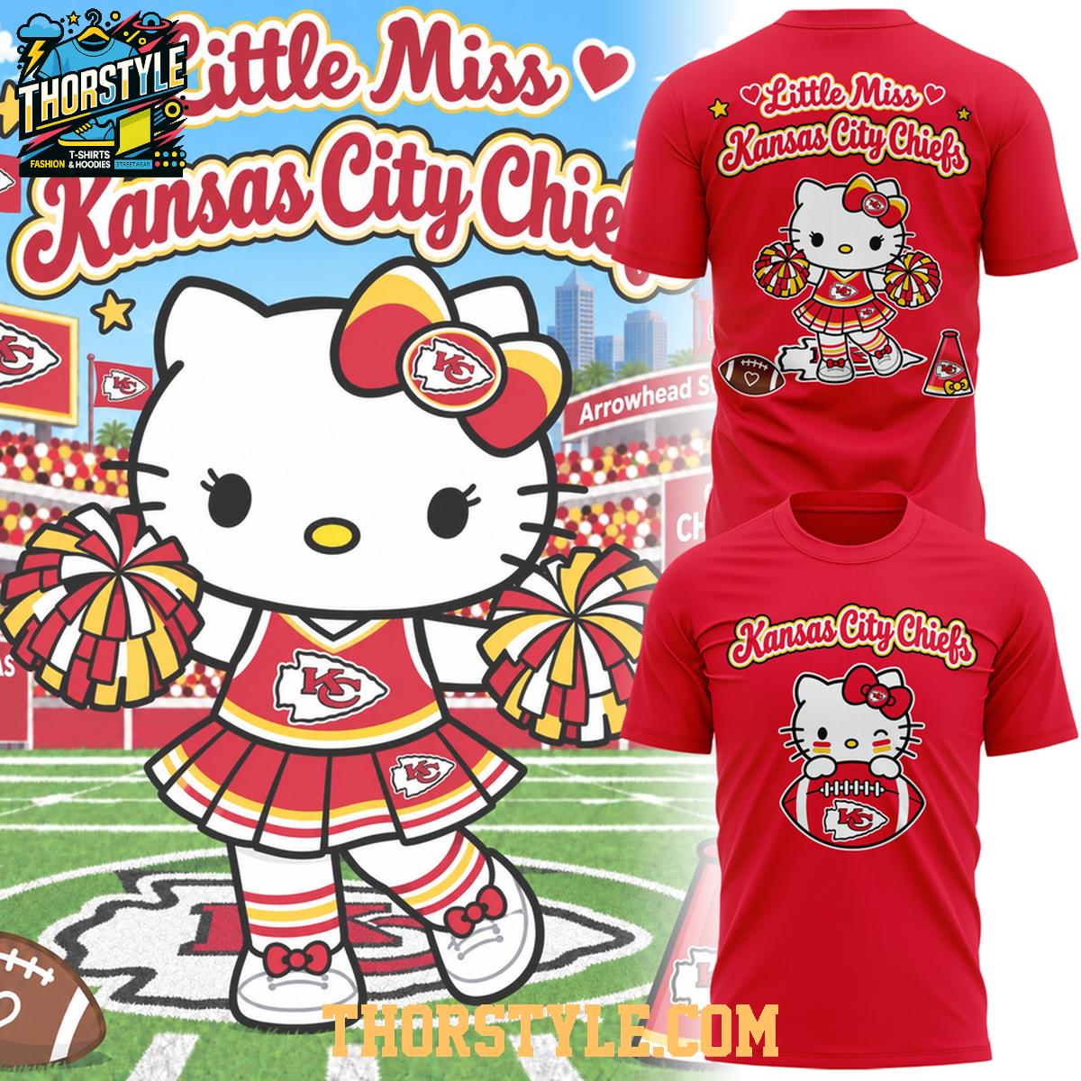 Kansas City Chiefs Hello Kitty 2026 Little Miss Chiefs Hoodie T-Shirt Kansas City Chiefs Hello Kitty 2026 Little Miss Chiefs Hoodie T-Shirt
