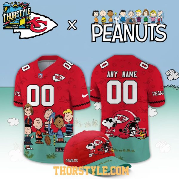 Kansas City Chiefs Peanuts 2026 X-mas Snoopy Night Custom Football Jersey