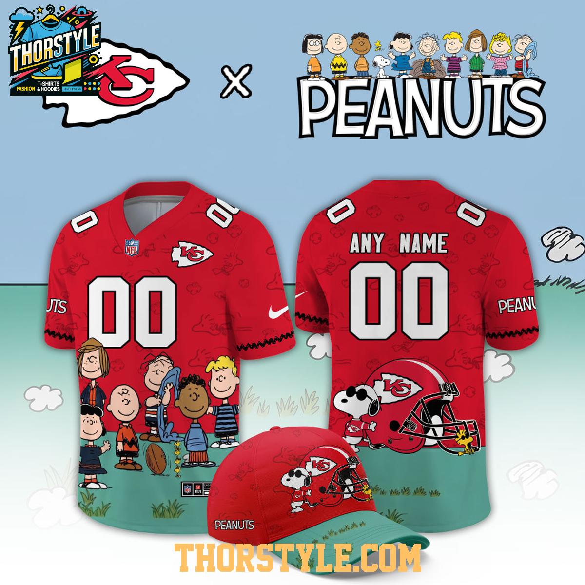 Kansas City Chiefs Peanuts 2026 X-mas Snoopy Night Custom Football Jersey Kansas City Chiefs Peanuts 2026 X-mas Snoopy Night Custom Football Jersey