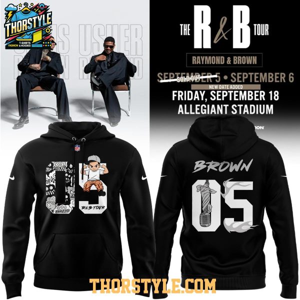 Las Vegas Raiders x Chris Brown 2026 The R&R Tour Hoodie T-Shirt Black