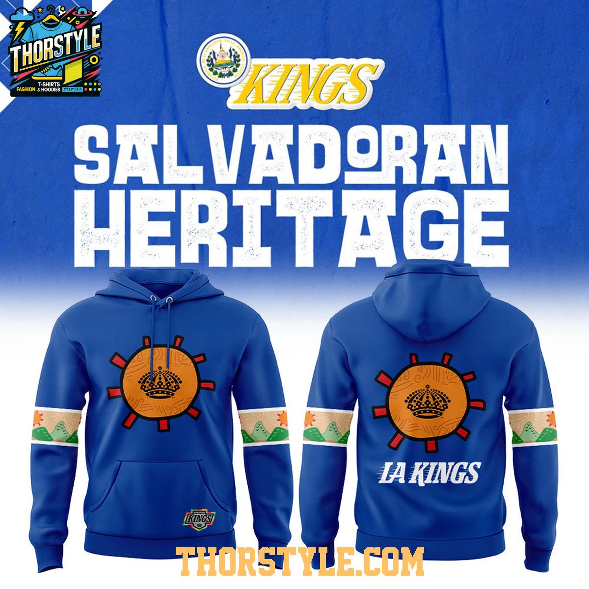 Los Angeles Kings Salvadoran Heritage 2026 Game Night Hoodie Shirts Los Angeles Kings Salvadoran Heritage 2026 Game Night Hoodie Shirts