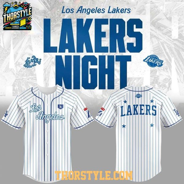 Los Angeles Lakers 2026 Lakers Night Striped Baseball Jersey