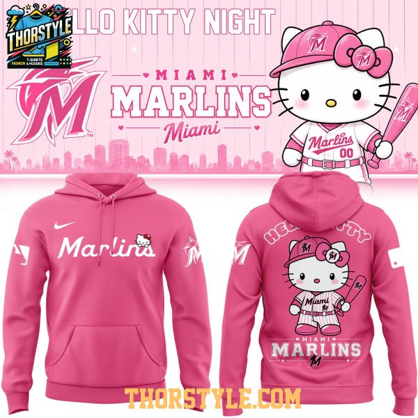 Miami Marlins Hello Kitty 2026 All Pink Game Night Hoodie T-Shirt