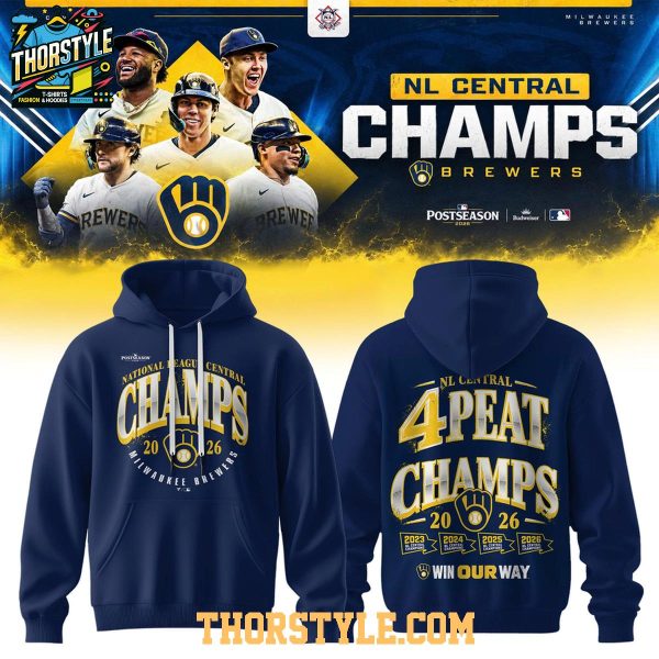 Milwaukee Brewers 4X NL Central Division Champions 2026 Hoodie T-Shirt