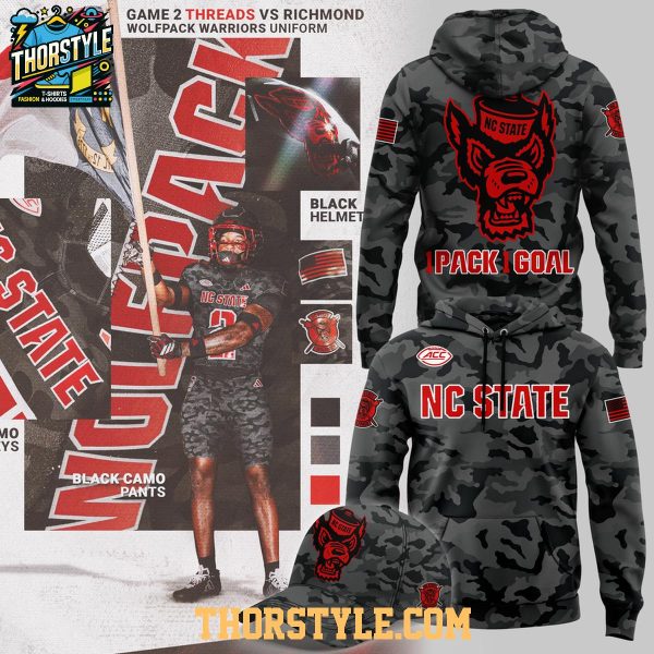 NC State Wolfpack Football 2026 Military Black Camo Game Hoodie T-Shirt