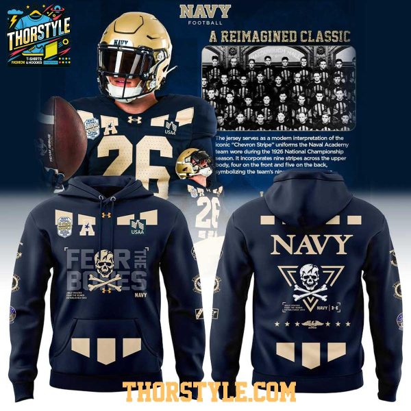 Navy Midshipmen 1926-2026 Fear The Bones 100 Years Hoodie T-Shirt