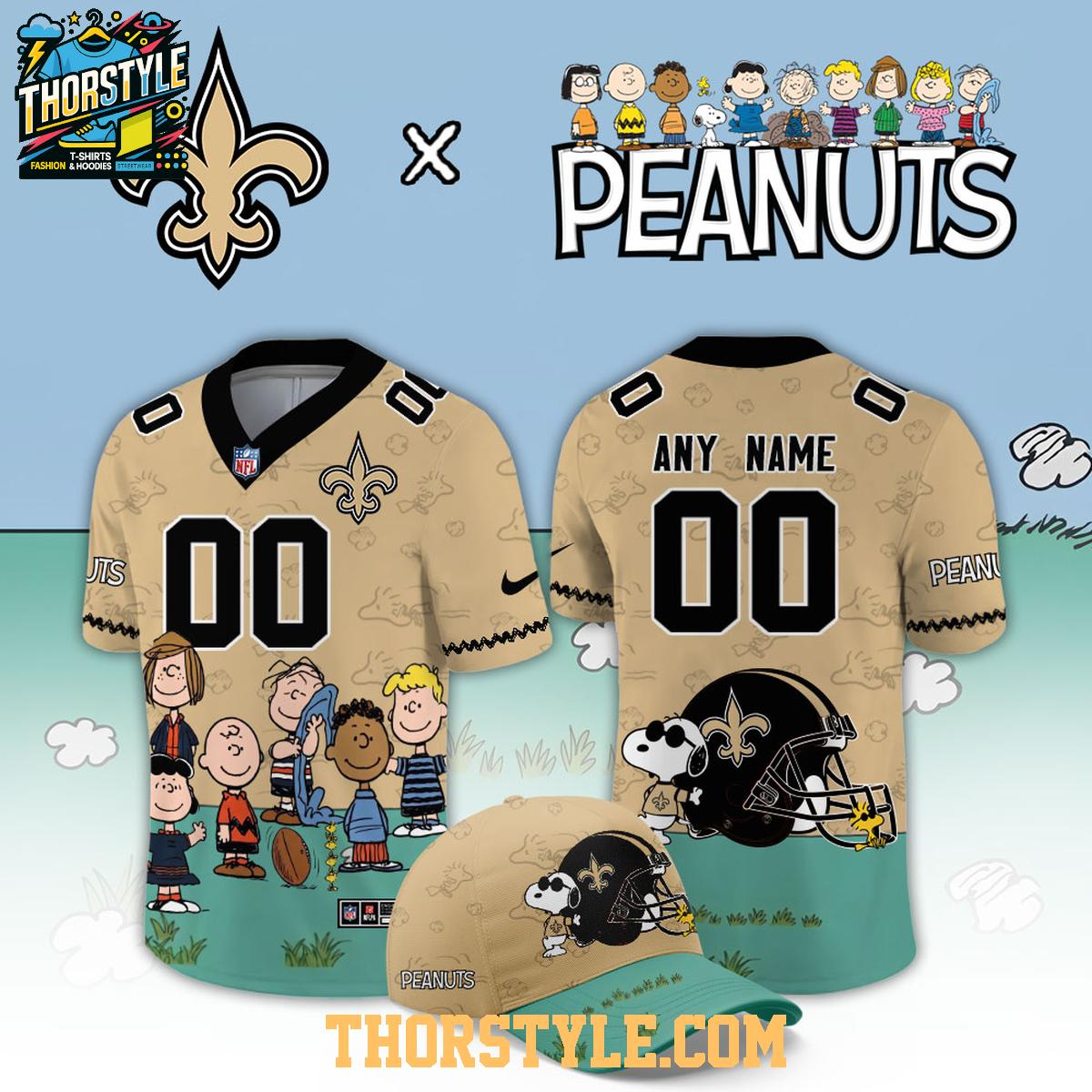 New Orleans Saints Peanuts 2026 Christmas Night Custom Football Jersey New Orleans Saints Peanuts 2026 Christmas Night Custom Football Jersey
