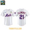 New York Mets x Clemente Honoring Day 2026 Classic Striped Baseball Jersey