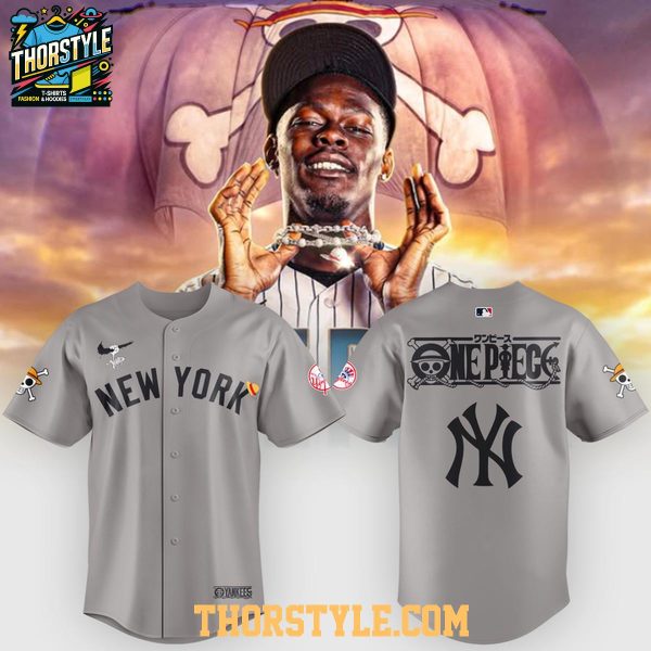 New York Yankees x One Piece 2026 All Grey Day Personalized Baseball Jersey