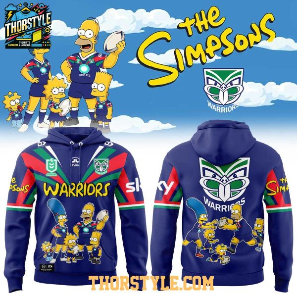 New Zealand Warriors 2026 The Simpsons Theme NRL Game Hoodie Shirts