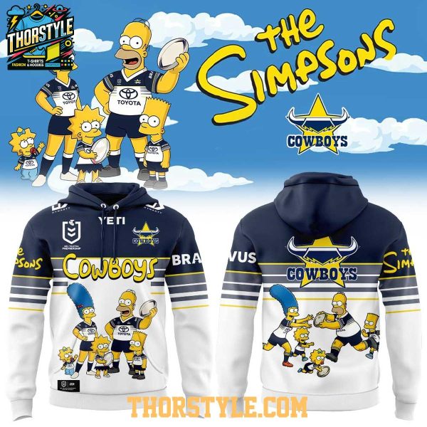North Queensland Cowboys 2026 The Simpsons Theme NRL Game Hoodie Shirts