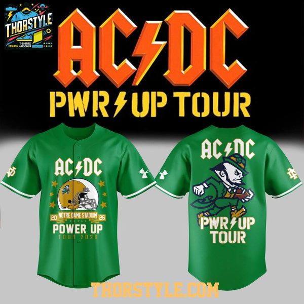 Notre Dame Fighting Irish AC/DC Power Up Tour 2026 Baseball Jersey