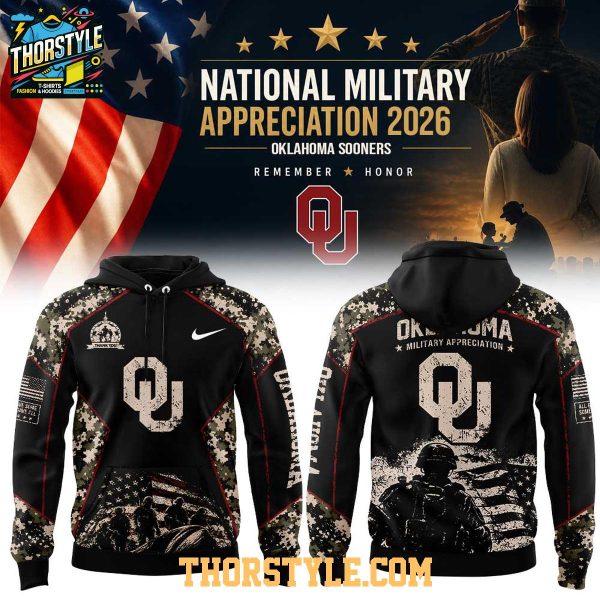 Oklahoma Sooners 2026 National Military Appreciation Hoodie T-Shirt