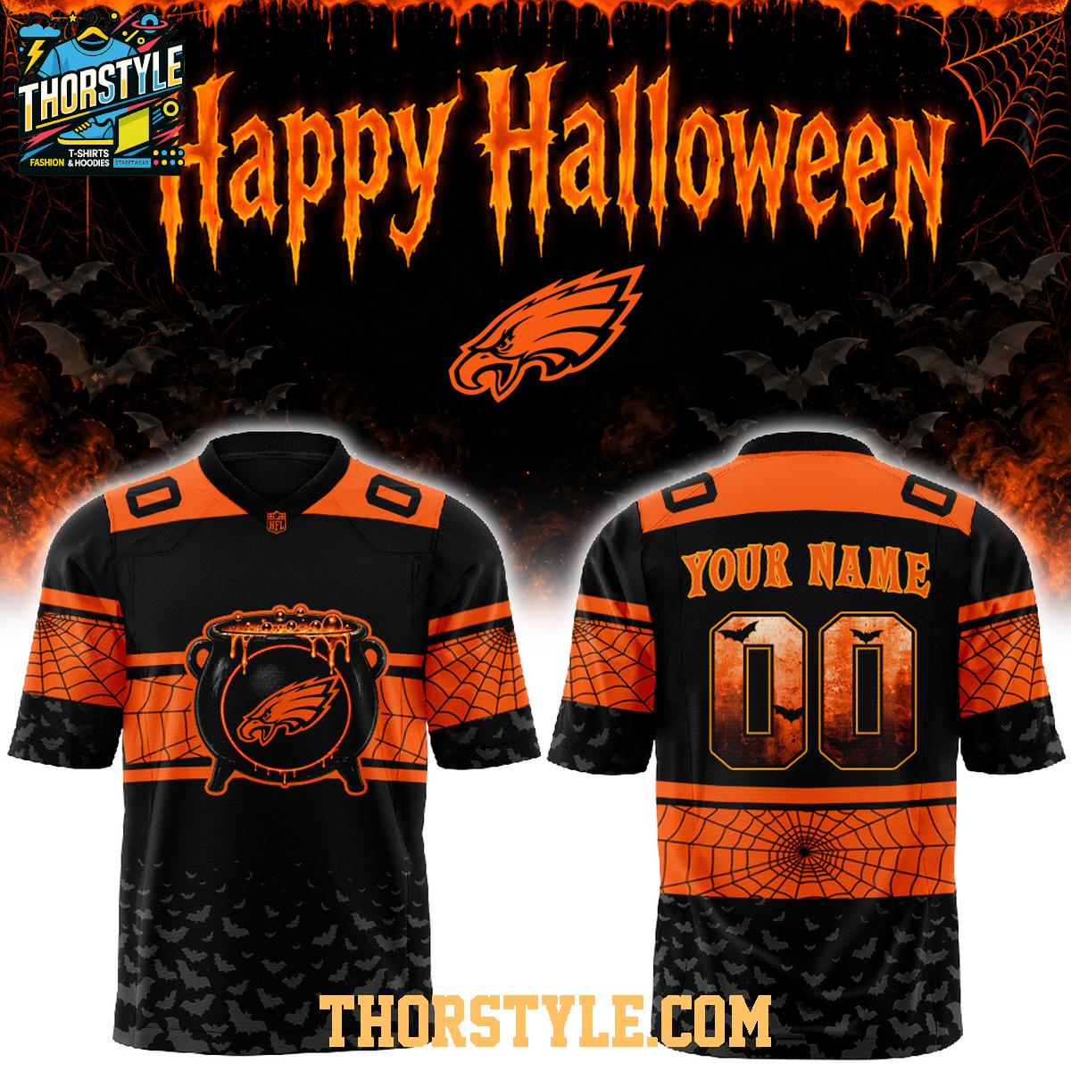 Philadelphia Eagles Halloween Day 2026 Spooky Game Personalized Football Jersey Philadelphia Eagles Halloween Day 2026 Spooky Game Personalized Football Jersey