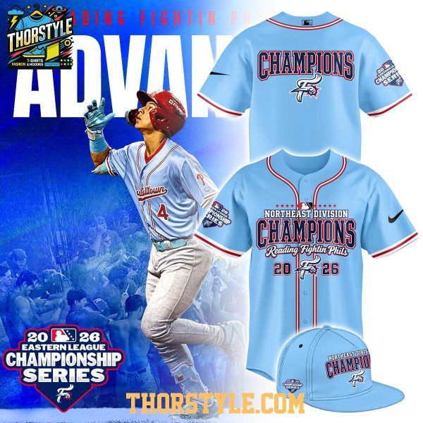 Reading Fightin’ Phils Fight Northeast Division 2026 Champions Baseball Jersey