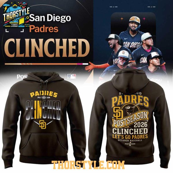 San Diego Padres 2026 Postseason Clinched MLB Playoffs Hoodie T-Shirt