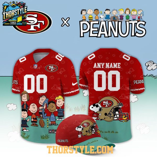 San Francisco 49ers Peanuts 2026 Christmas Night Custom Football Jersey