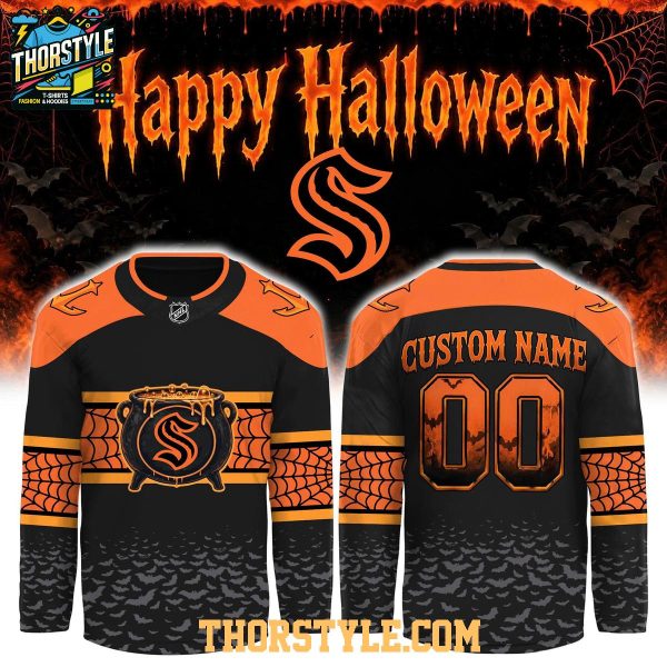 Seattle Kraken x Halloween Day 2026 Personalized Hockey Jersey