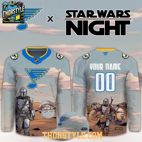 St. Louis Blues Star Wars Night 2026 Grogu Game Custom Hockey Jersey