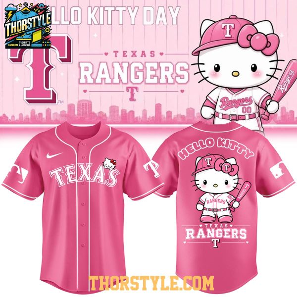 Texas Rangers x Hello Kitty 2026 All Pink Game MLB Personalized Jersey