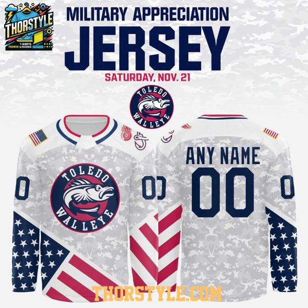 Toledo Walleye 2026 Military Appreciation Game Day Personalized Hockey Jersey