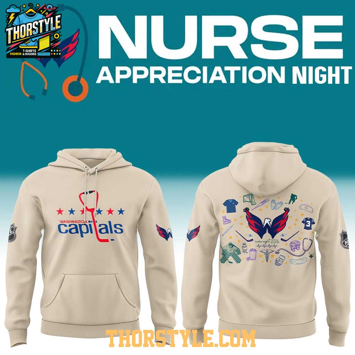 Washington Capitals Nurse Appreciation Night 2026 Creamy Edition Hoodie Washington Capitals Nurse Appreciation Night 2026 Creamy Edition Hoodie