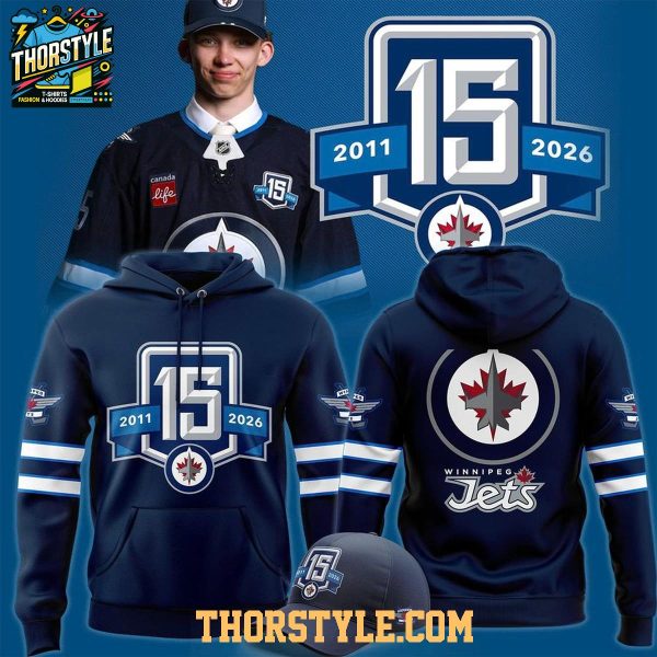 Winnipeg Jets 2011-2026 Celebrating 15th Anniversary Hoodie T-Shirt