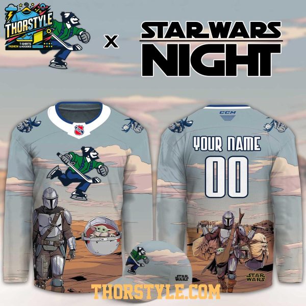 Abbotsford Canucks Star Wars 2026 Grogu And Baby Yoda Custom Hockey Jersey