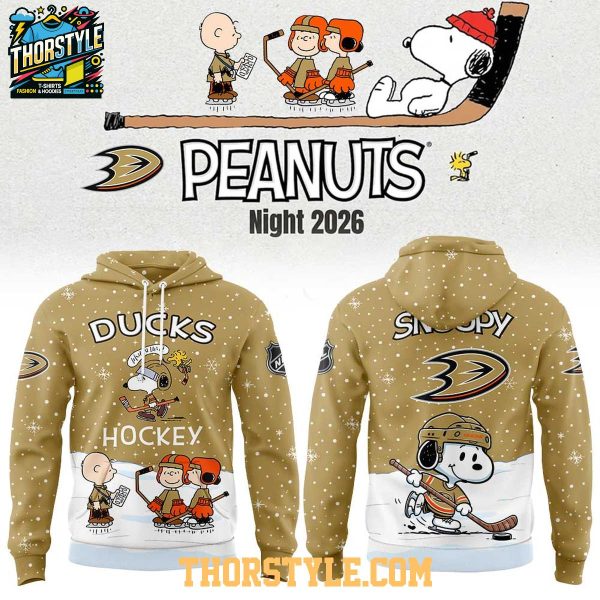 Anaheim Ducks 2026 Peanuts Christmas Night x NHL Hoodie T-Shirt