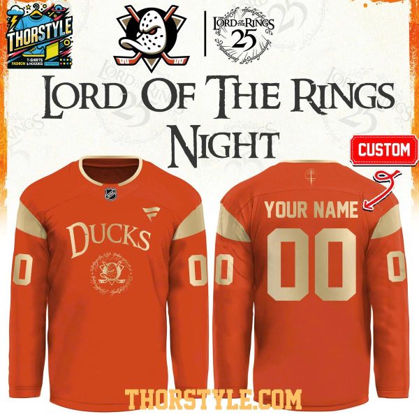 Anaheim Ducks 2026 The Lord of The Rings 25th Anniversary Personalized Jersey