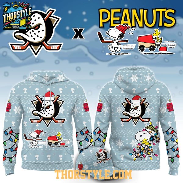 Anaheim Ducks Peanuts 2026 Hockey Christmas Night Hoodie Shirts