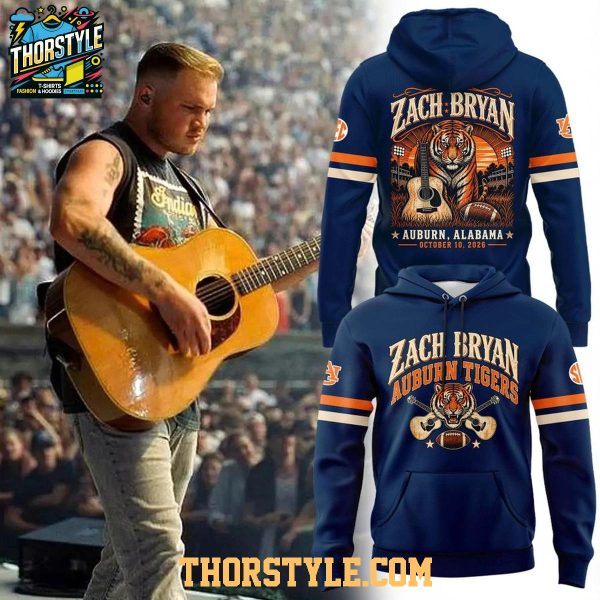 Auburn Tigers 2026 Zach Bryan x Vintage Country Hoodie T-Shirt Navy