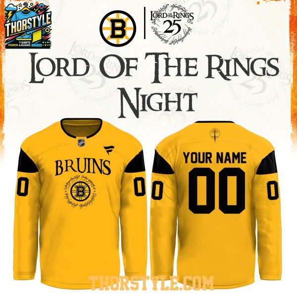 Boston Bruins 2026 The Lord of The Rings 25th Anniversary Personalized Jersey