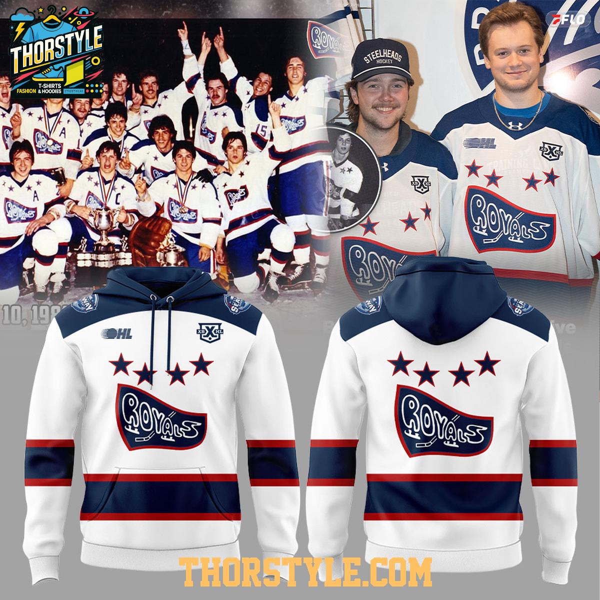 Brampton Steelheads 2026 Royal Throwback Hockey Night Hoodie T-Shirt Brampton Steelheads 2026 Royal Throwback Hockey Night Hoodie T-Shirt