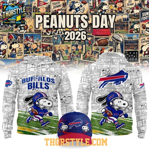 Buffalo Bills 2026 Peanuts NFL Game Day X-mas Game Hoodie T-Shirt