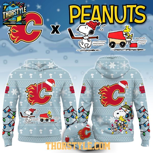 Calgary Flames Peanuts 2026 Hockey Christmas Night Hoodie Shirts