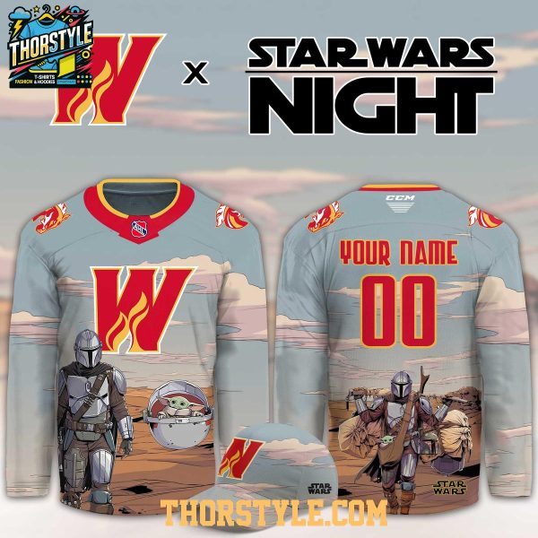 Calgary Wranglers Star Wars 2026 Grogu And Baby Yoda Custom Hockey Jersey