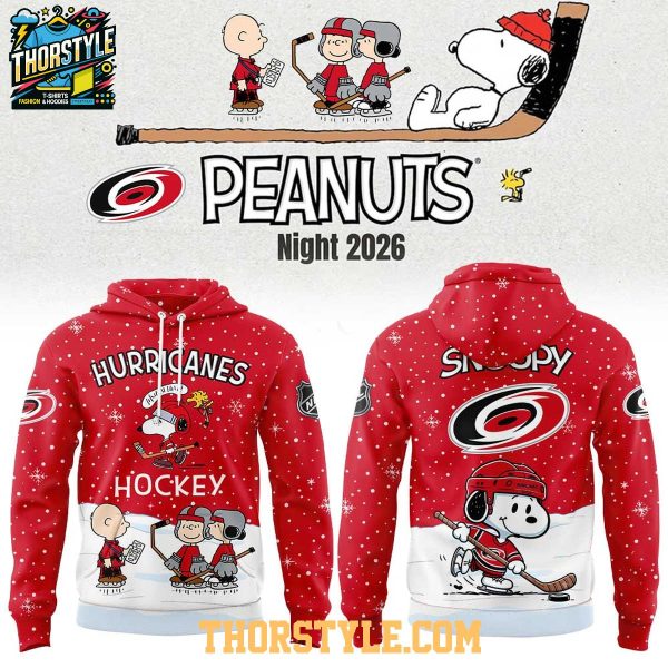 Carolina Hurricanes 2026 Peanuts Christmas Night x NHL Hoodie T-Shirt