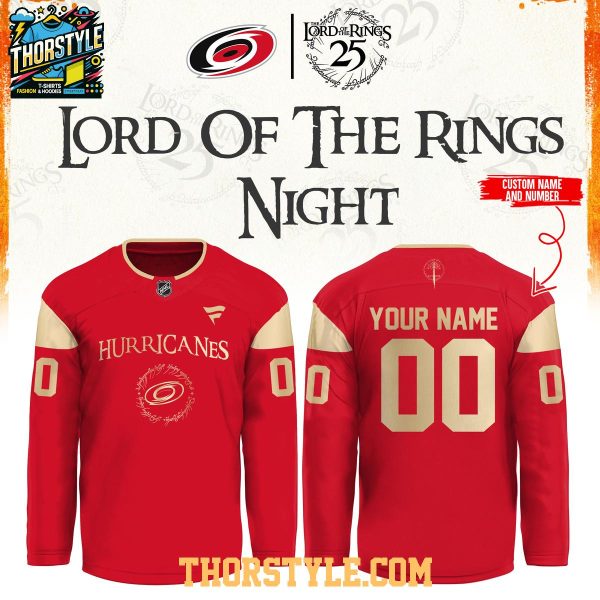 Carolina Hurricanes 2026 The Lord of The Rings 25th Anniversary Personalized Jersey