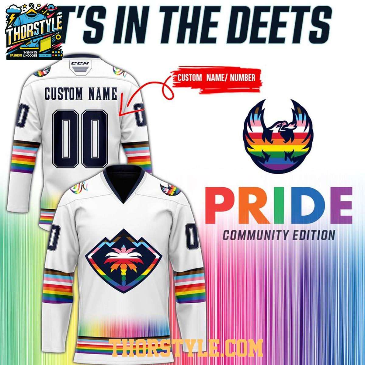 Coachella Valley Firebirds Pride Community 2026 In The Deets Hockey Jersey Coachella Valley Firebirds Pride Community 2026 In The Deets Hockey Jersey