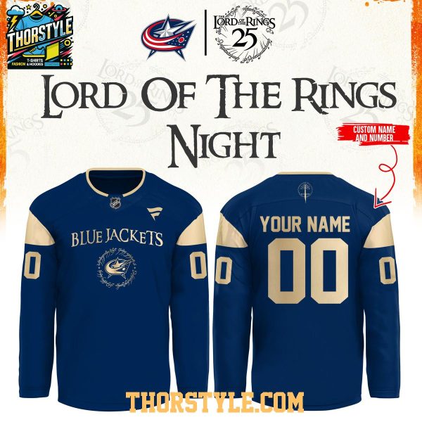 Columbus Blue Jackets 2026 The Lord of The Rings 25th Anniversary Personalized Jersey