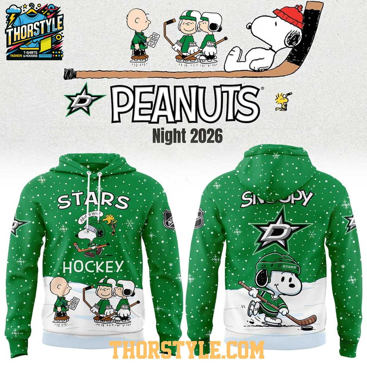 Dallas Stars 2026 Peanuts Christmas Night x NHL Hoodie T-Shirt Dallas Stars 2026 Peanuts Christmas Night x NHL Hoodie T-Shirt