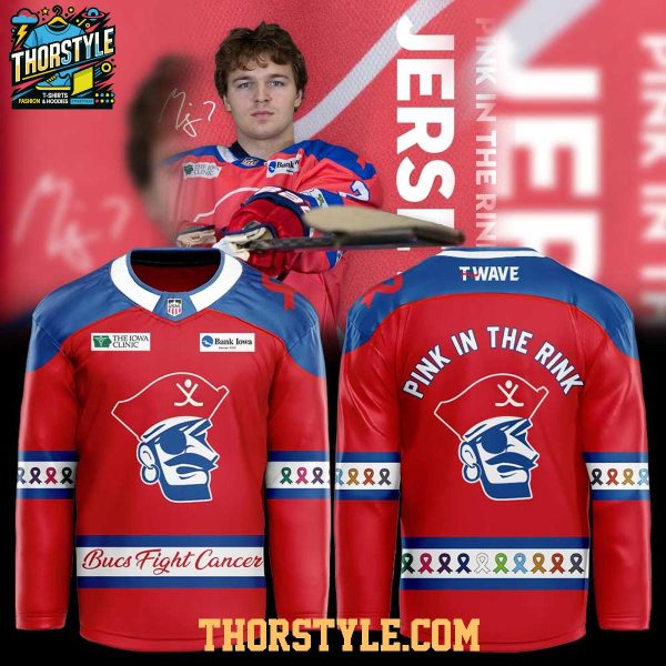 Des Moines Buccaneers 2026 Pink In The Rink Game Personalized Hockey Jersey