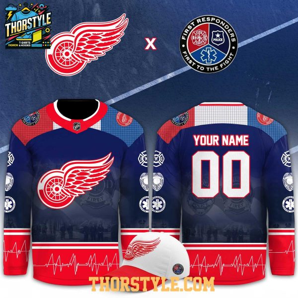 Detroit Red Wings First Responders Night 2026 Personalized Hockey Jersey