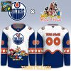 Edmonton Oilers Mickey 2026 Disney Friends Night Personalized Hockey Jersey