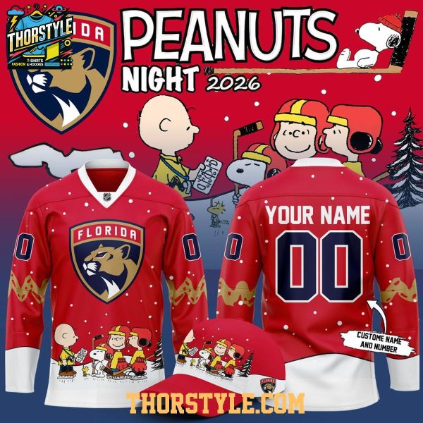 Florida Panthers Peanuts 2026 Christmas Personalized Hockey Jersey